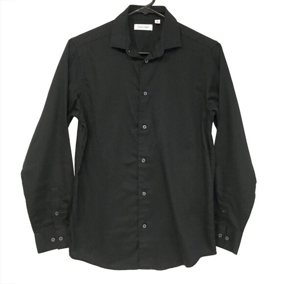 Calvin Kline Men's Black Dress Shirt Size16 Regular - Picture 1 of 8